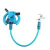 Blue large disc sprinkler, automatic rotating, trigeminal design for garden and lawn watering. - Image 4
